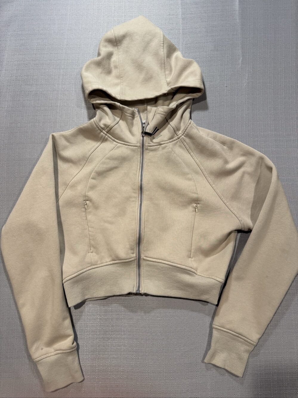Women’s Namatime Full Zip Fleece Lined Hoodie – Cream Beige – Medium